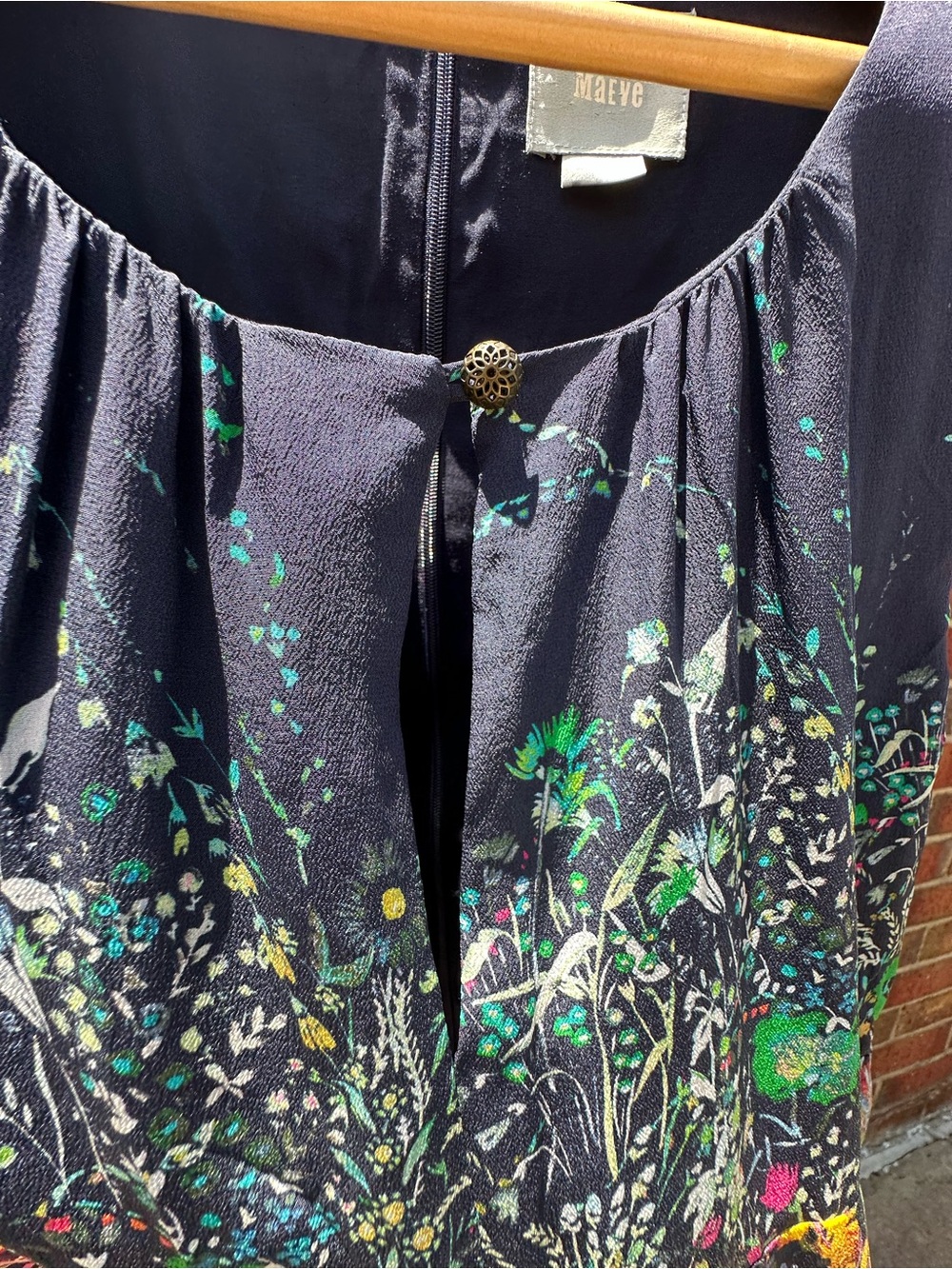 Maeve Anthropologie Dress 100% Silk Floral MIDI Multicolor Feminine Weddings - Picture 12 of 13